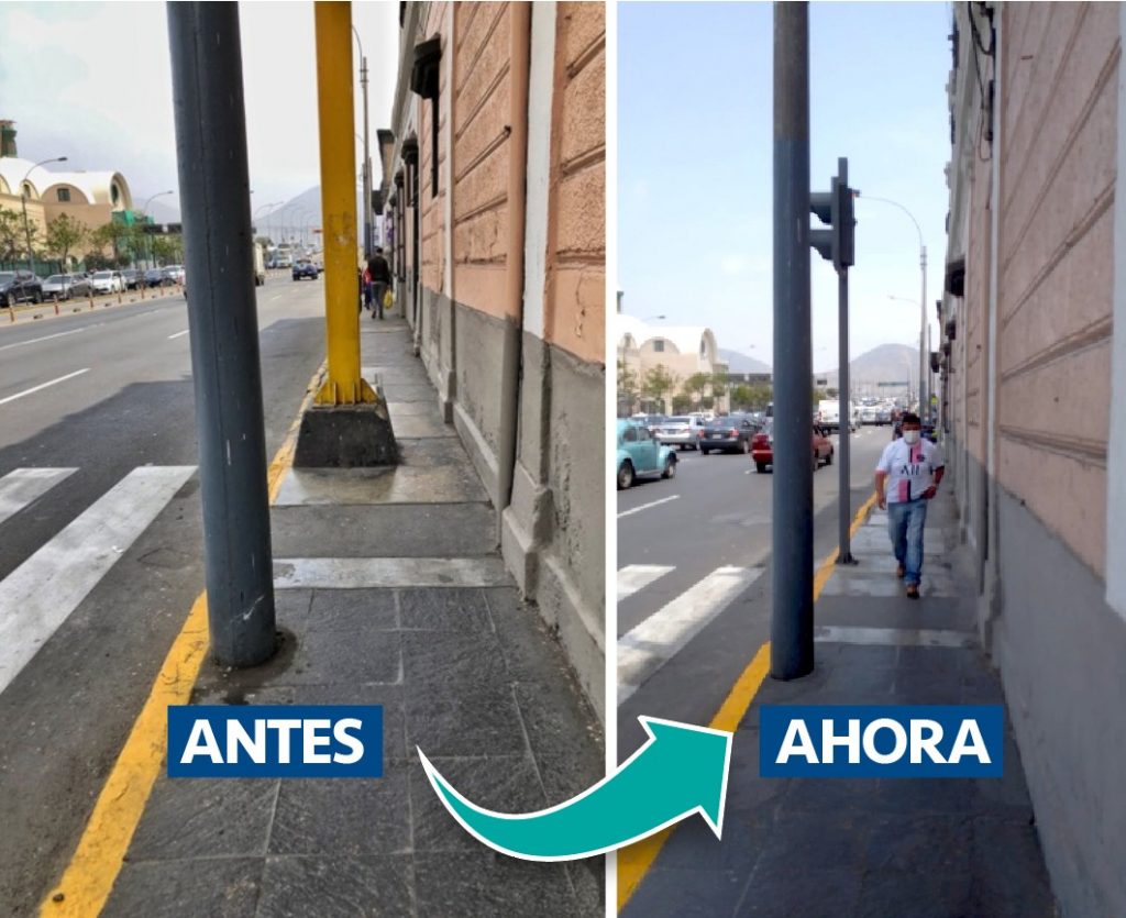 MML reubicó poste y equipos semafóricos en la Av. Tacna