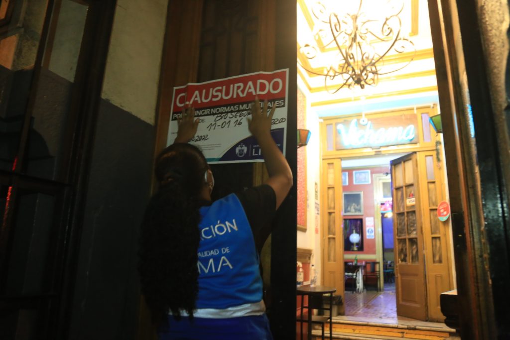 Centro Histórico: MML clausura bar por incumplir los protocolos de bioseguridad