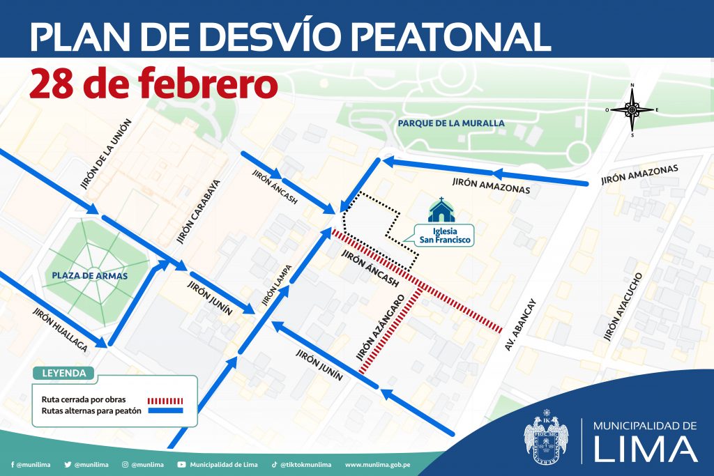 MML: conoce el plan de desvío peatonal por el Día de San Judas Tadeo