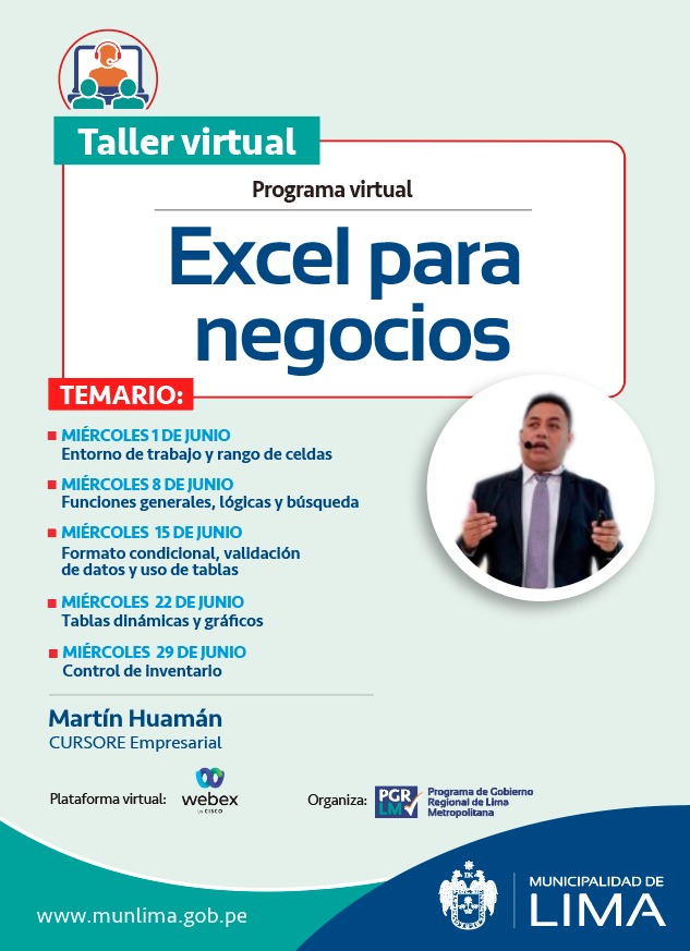 Municipalidad de Lima lanza nueva edición de curso gratuito de Excel para emprendedores